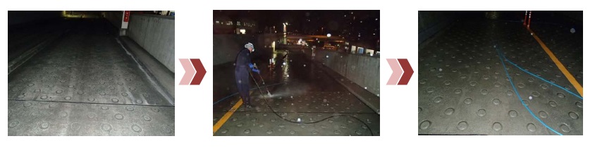 スロープ・雨水マス等 高圧洗浄作業スキーム